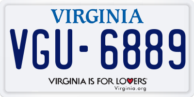 VA license plate VGU6889