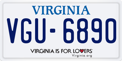 VA license plate VGU6890