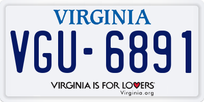 VA license plate VGU6891