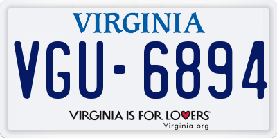 VA license plate VGU6894