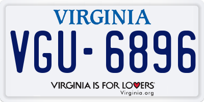 VA license plate VGU6896