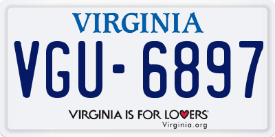 VA license plate VGU6897