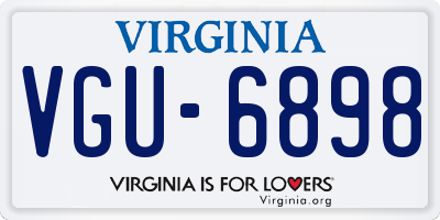 VA license plate VGU6898