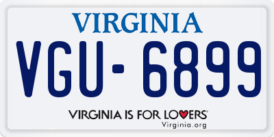 VA license plate VGU6899