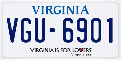 VA license plate VGU6901