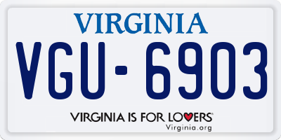 VA license plate VGU6903