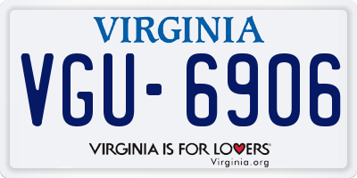 VA license plate VGU6906