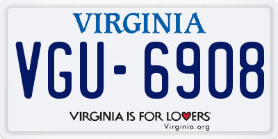 VA license plate VGU6908