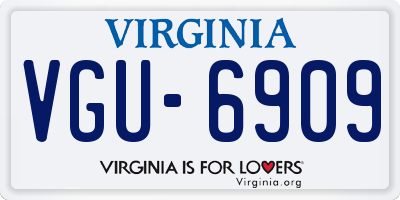 VA license plate VGU6909