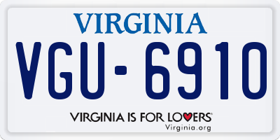 VA license plate VGU6910