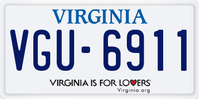 VA license plate VGU6911