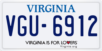 VA license plate VGU6912