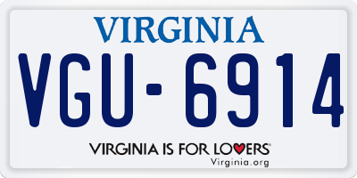 VA license plate VGU6914