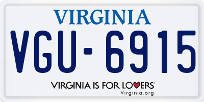 VA license plate VGU6915