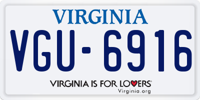 VA license plate VGU6916