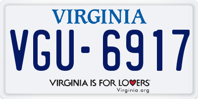 VA license plate VGU6917