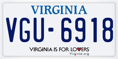 VA license plate VGU6918