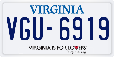 VA license plate VGU6919