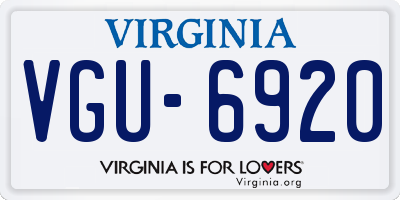 VA license plate VGU6920