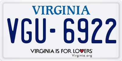 VA license plate VGU6922