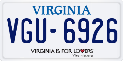 VA license plate VGU6926