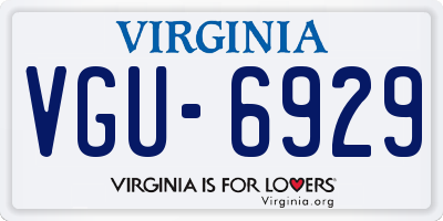 VA license plate VGU6929