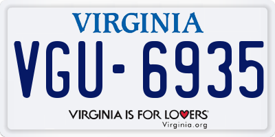 VA license plate VGU6935