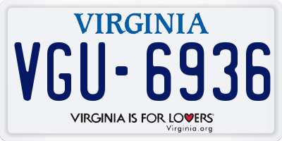 VA license plate VGU6936