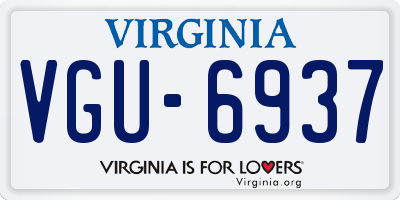 VA license plate VGU6937