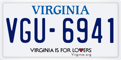 VA license plate VGU6941