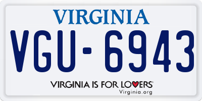 VA license plate VGU6943