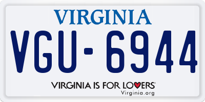 VA license plate VGU6944