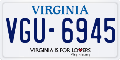 VA license plate VGU6945