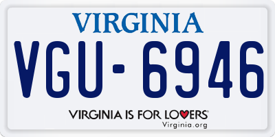 VA license plate VGU6946