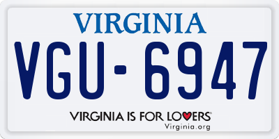 VA license plate VGU6947