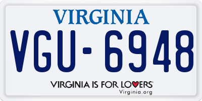 VA license plate VGU6948