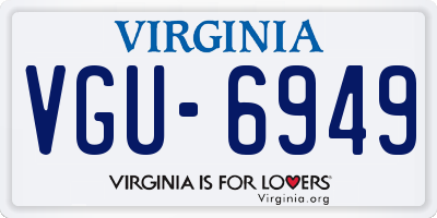 VA license plate VGU6949