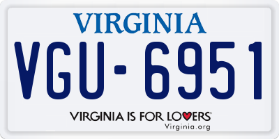 VA license plate VGU6951