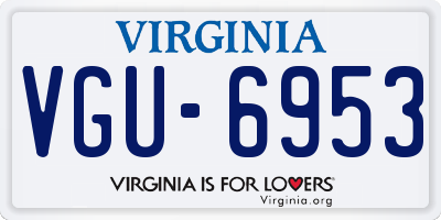 VA license plate VGU6953