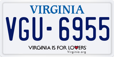 VA license plate VGU6955