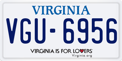 VA license plate VGU6956