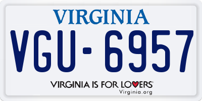 VA license plate VGU6957