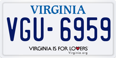 VA license plate VGU6959