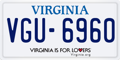VA license plate VGU6960