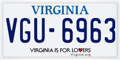 VA license plate VGU6963