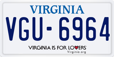 VA license plate VGU6964