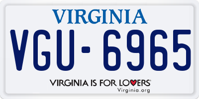 VA license plate VGU6965