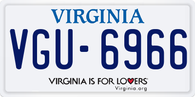 VA license plate VGU6966