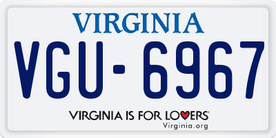 VA license plate VGU6967