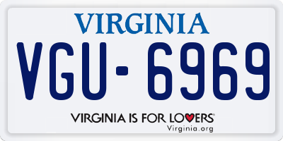VA license plate VGU6969